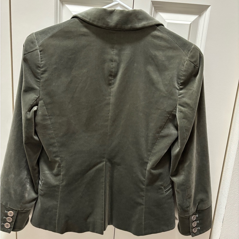 Theory Vintage Sage Grey Velour Blazer - Picture 2 of 4